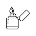Zippo Lighter Icon Black And White Illustration Royalty Free Stock Photo
