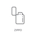 Zippo linear icon. Modern outline Zippo logo concept on white ba Royalty Free Stock Photo
