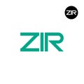 ZIR Logo Letter Monogram Design Royalty Free Stock Photo