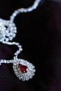 Zirconia ruby gem necklace Royalty Free Stock Photo