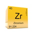 Zirconium chemical element symbol from periodic table