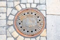 Zittau Coat, manhole covers, Saxony, Germany
