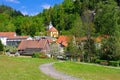 Zittau Mountains, the Oybin church in spring Royalty Free Stock Photo