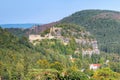 Zittau Mountains, the Oybin monastery, in fall Royalty Free Stock Photo