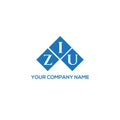 ZIU letter logo design on WHITE background. ZIU creative initials letter logo Royalty Free Stock Photo