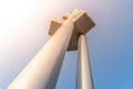 Zizkov Television Tower in Prague, Czech Republic. Bottom view Royalty Free Stock Photo