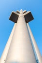 Zizkov Television Tower in Prague, Czech Republic. Bottom view Royalty Free Stock Photo