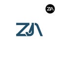 ZJA Logo Letter Monogram Design Royalty Free Stock Photo