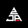 ZJA triangle letter logo design with triangle shape. ZJA triangle logo design monogram. ZJA triangle vector logo template with red Royalty Free Stock Photo