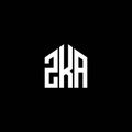 ZKA letter logo design on BLACK background. ZKA creative initials letter logo concept. ZKA letter design Royalty Free Stock Photo