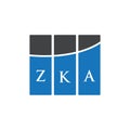 ZKA letter logo design on white background. ZKA creative initials letter logo concept. ZKA letter design Royalty Free Stock Photo