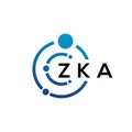 ZKA letter technology logo design on white background. ZKA creative initials letter IT logo concept. ZKA letter design Royalty Free Stock Photo