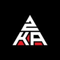 ZKA triangle letter logo design with triangle shape. ZKA triangle logo design monogram. ZKA triangle vector logo template with red Royalty Free Stock Photo