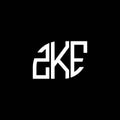 ZKE letter logo design on black background. ZKE creative initials letter logo concept. ZKE letter design Royalty Free Stock Photo