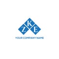 ZKE letter logo design on WHITE background. ZKE creative initials letter logo concept. ZKE letter design.ZKE letter logo design on Royalty Free Stock Photo