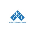 ZKI letter logo design on WHITE background. ZKI creative initials letter logo concept. ZKI letter design.ZKI letter logo design on Royalty Free Stock Photo
