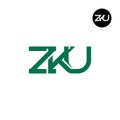 ZKU Logo Letter Monogram Design Royalty Free Stock Photo