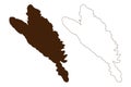 Zlarin island Republic of Croatia, Adriatic Sea map vector illustration, scribble sketch Zlarin map