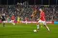 Zlatan Ibrahimovic (Feyenoord) Game moments in match 1 8 finals of the Europa League between FC Rostov and Royalty Free Stock Photo