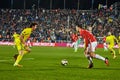 Zlatan Ibrahimovic (Feyenoord) Game moments in match 1 8 finals of the Europa League between FC Rostov and Royalty Free Stock Photo