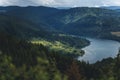 Zlatar lake in the mountains in Serbia, beautiful idyllic mountain summer landscape Royalty Free Stock Photo