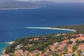 Zlatni Rat Golden Cape or Golden Horn famous turquoise beach in Bol town on Brac island, Dalmatia, Croatia. Zlatni Rat sandy Royalty Free Stock Photo