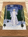 Zlatoust, Chelyabinsk region, Russia, January, 19, 2020. Picture of the `Snow maiden` fabric scraps in the bell tower in Zlatoust