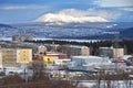 Zlatoust, Chelyabinsk region, Russia, January, 19, 2020.The city of Zlatoust in the winter on the background of the ridge Taganay.