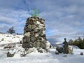 Zlatoust, Chelyabinsk region, Russia, January, 19, 2020. Mining Park of the name of P. P. Bazhov on the Red hill in the winter. St