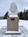 Zlatoust, Chelyabinsk region, Russia, January, 19, 2020.Monument to Yuri Gagarin on Red hill. Chelyabinsk region, Russia