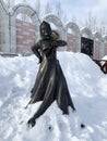 Zlatoust, Chelyabinsk region, Russia, January, 19, 2020. Sculpture of Ognevushka-Poskakushka in the mountain park named after P. P