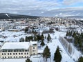 Zlatoust city in winter in cloudy day, Chelyabinsk region, southern Ural
