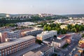 Zlin skyline with segment of southern slopes prefab housing estate, Moravia, Czech Republic