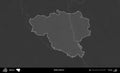 Zlobin District highlighted, Belarus. Grayscale Royalty Free Stock Photo