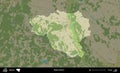 Zlobin District highlighted, Belarus. Topographic Humanitarian Royalty Free Stock Photo