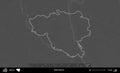 Zlobin District outlined, Belarus. Grayscale Royalty Free Stock Photo