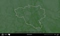 Zlobin District outlined, Belarus. Physical Royalty Free Stock Photo
