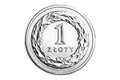 Polish money. 1 zloty coin.