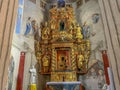 Zloty Potok, Poland, July 30, 2023: Interior of the church of St. John the Baptist in Zloty Potok, Poland. The side altar