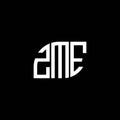 ZME letter logo design on black background. ZME creative initials letter logo concept. ZME letter design Royalty Free Stock Photo