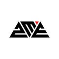 ZME triangle letter logo design with triangle shape. ZME triangle logo design monogram. ZME triangle vector logo template with red Royalty Free Stock Photo