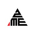 ZME triangle letter logo design with triangle shape. ZME triangle logo design monogram. ZME triangle vector logo template with red Royalty Free Stock Photo