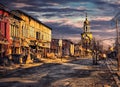 Zmiiv, Kharkiv, Ukraine. Fictional Gritty Places Art.