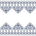 Zmijajne tradtional cross stitch vector greeting card or seamless textile pattern design, Bosnia and Herzegovina folk art