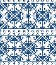 Zmijanje cross stitch style vector folk art seamless pattern - textile or fabric print design from Bosnia and Herzegovina