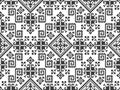 Zmijanjski vez embroidery style vector seamless pattern - cross-stitch folk art designs from Bosnia and Herzegovina