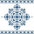 Zmijanje folk art embroidery style vector design - traditional cross stitch from Bosnia and Herzegovina called Zmijanski vez