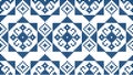Zmijanjski vez traditional cross-stitch inspired vector seamless pattern - textile or fabric print folk art design in navy blue fr