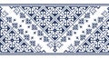 Bosnia and Herzegovian`s traditional Zmijanje cross stitch style vector seamless pattern - Balkan folk art style