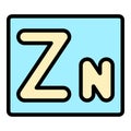 Zn complex icon vector flat